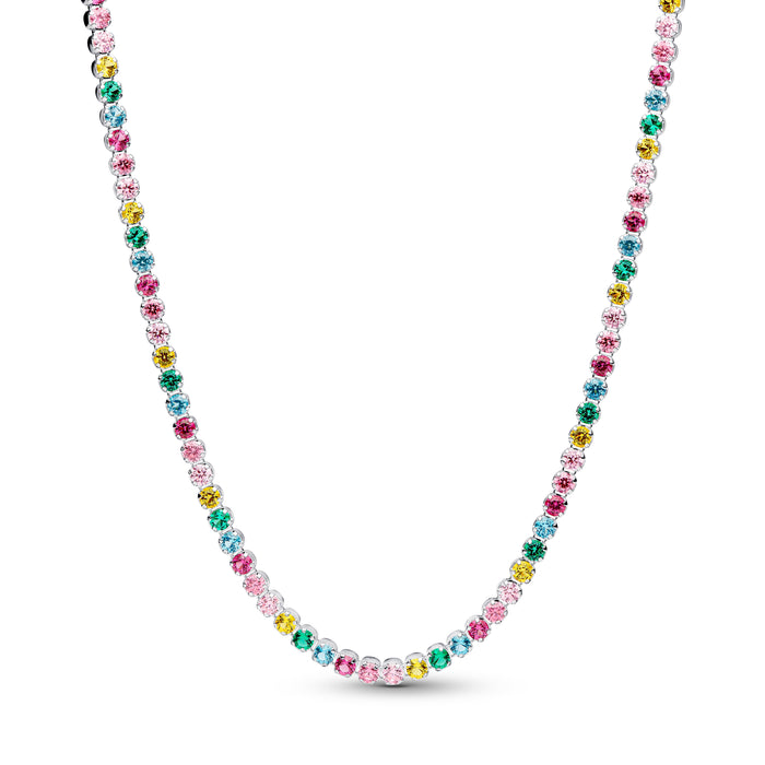 Pandora Rainbow Tennis Necklace Sterling silver