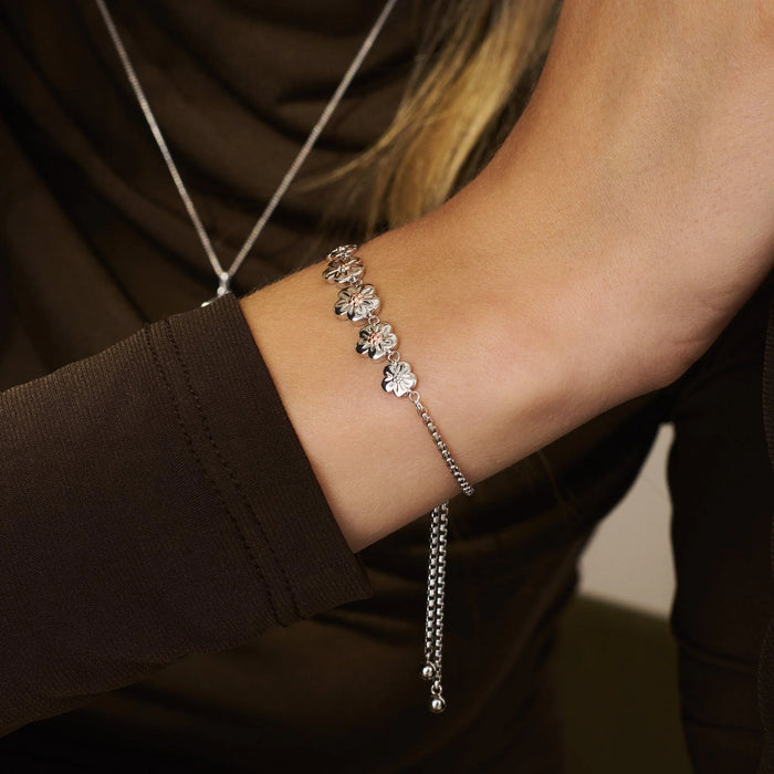 Clogau Nature's Wonder Sterling Silver Forget-Me-Not Adjustable Bracelet