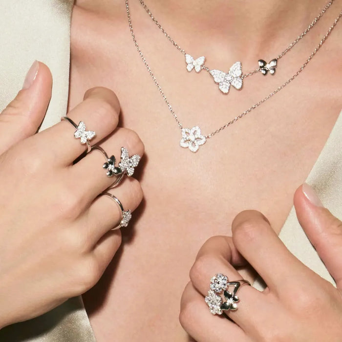 Nomination Sweet Madame Silver With Crystal Solid Butterfly Ring