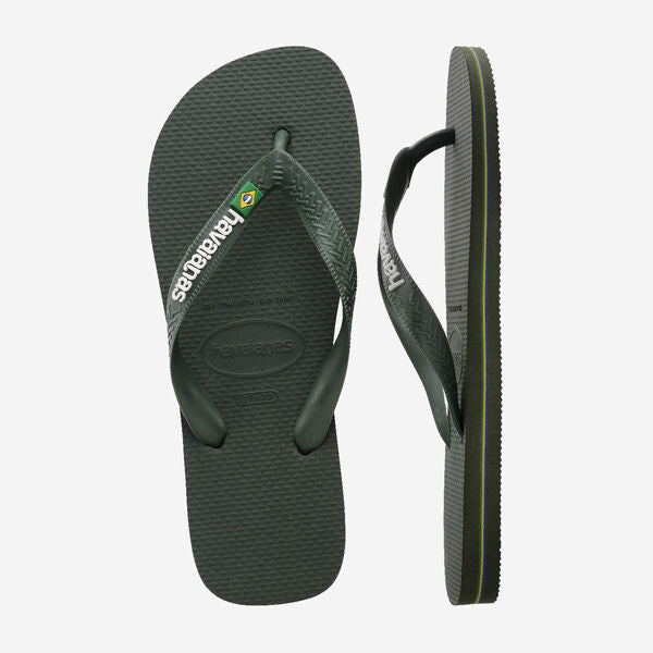 Havaianas Brasil Logo Green Olive