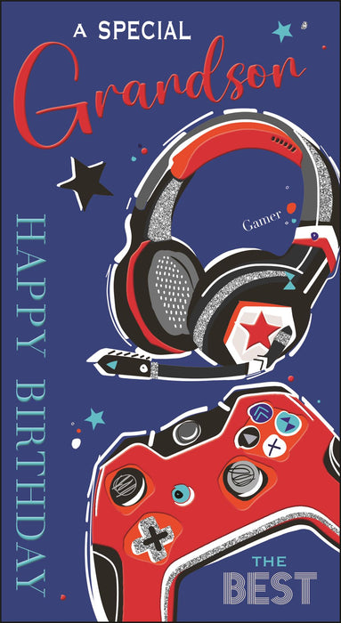 Jonny Javelin 'A Special Grandson With Love' Birthday Card