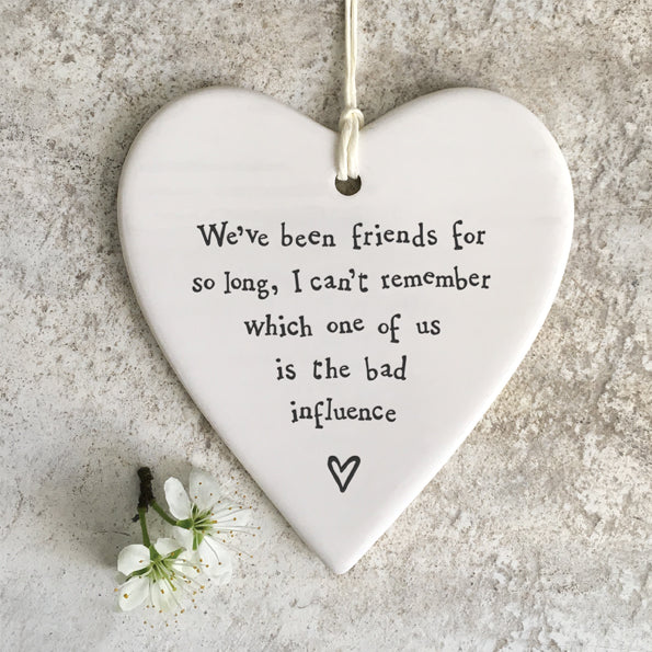 East of India Porcelain Round Heart - Bad Influence
