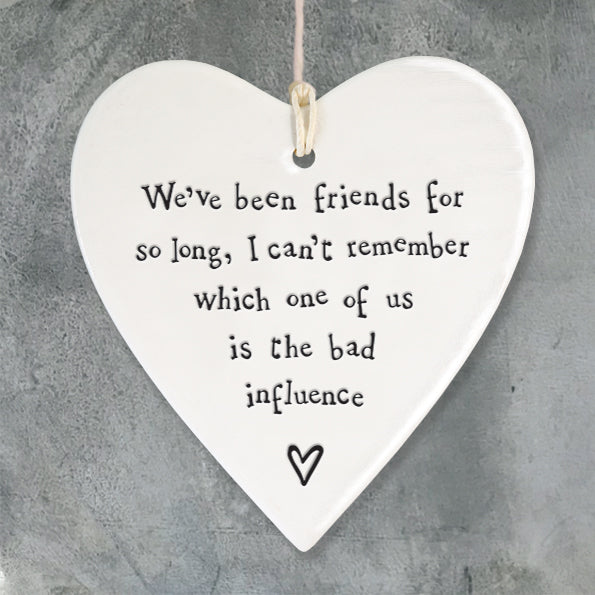 East of India Porcelain Round Heart - Bad Influence
