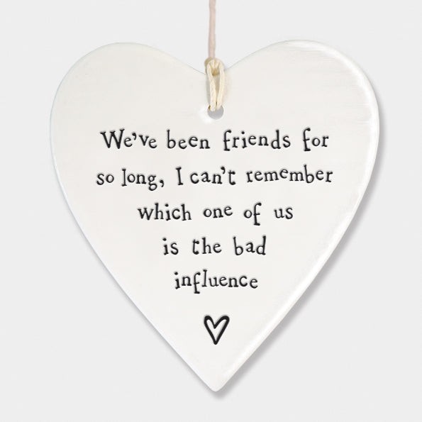 East of India Porcelain Round Heart - Bad Influence