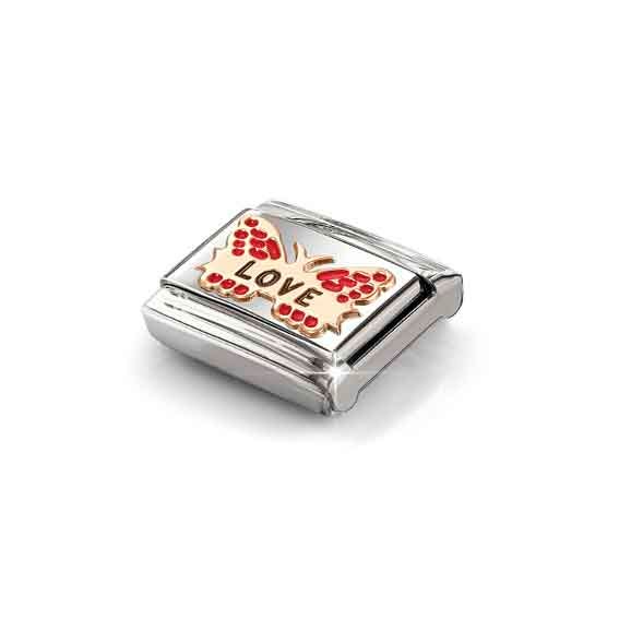 Nomination Classic Red Butterfly Love Silver Charm
