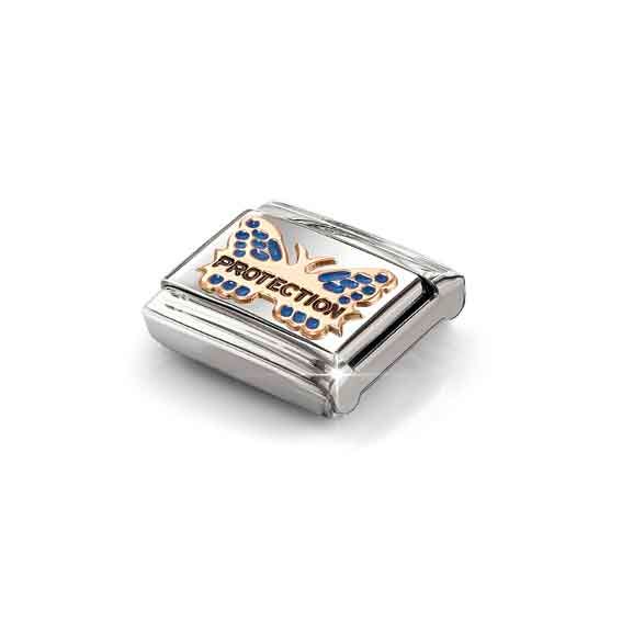 Nomination Classic Blue Butterfly Protection Silver Charm