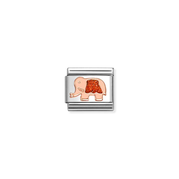 Nomination Classic Symbols Red Stone Elephant 9k Rose Gold Charm