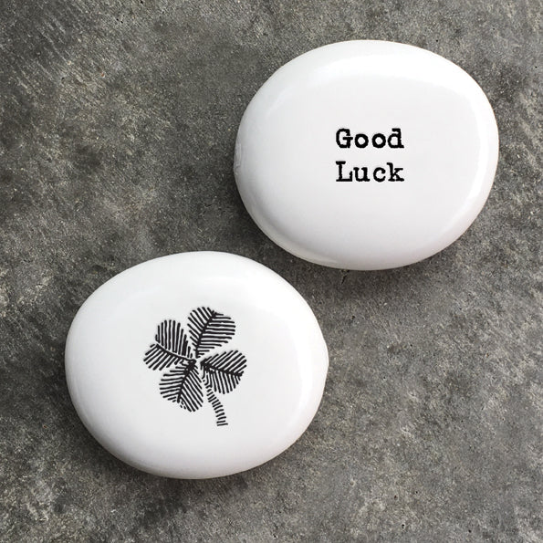 East of India Porcelain Pebble - Shamrock/Good Luck