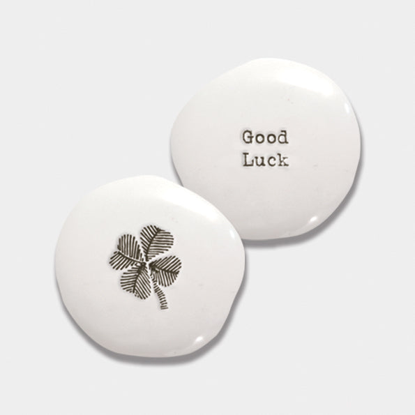 East of India Porcelain Pebble - Shamrock/Good Luck