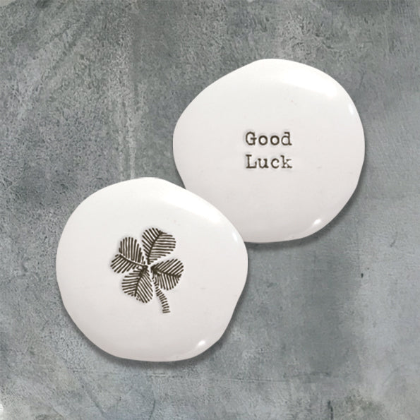 East of India Porcelain Pebble - Shamrock/Good Luck