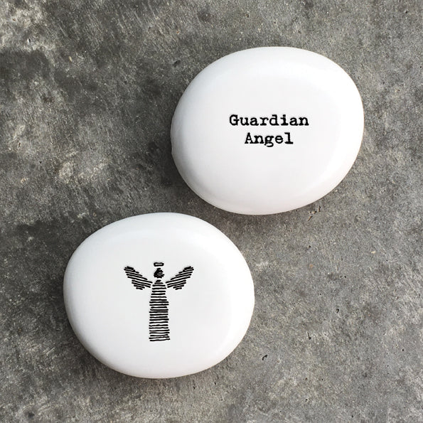 East of India Porcelain Pebble - Angel/Guardian Angel