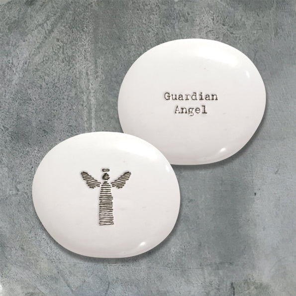 East of India Porcelain Pebble - Angel/Guardian Angel