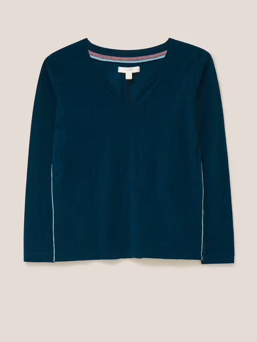 White Stuff Women's Nelly Nep Long Sleeve T-Shirt In Dark Navy