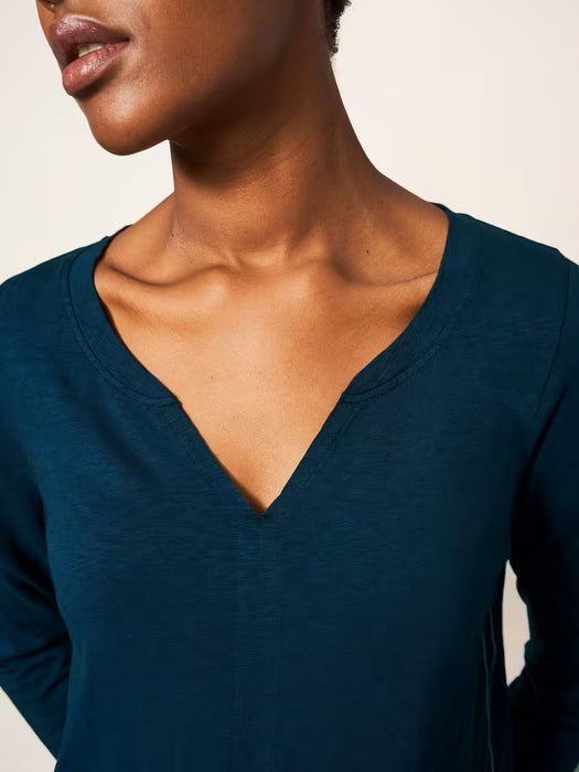 White Stuff Women's Nelly Nep Long Sleeve T-Shirt In Dark Navy
