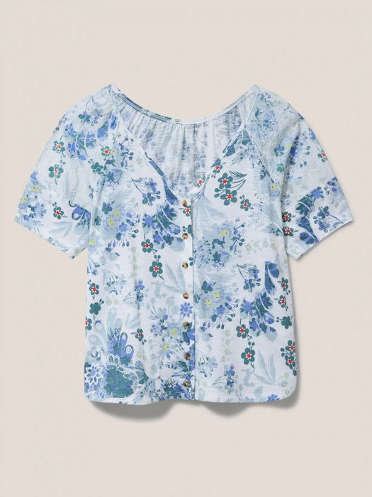 White Stuff Women's White Floral Broderie Mix Two Way Top