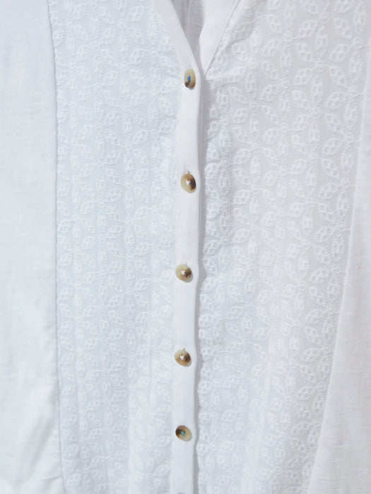 White Stuff Women's White Flowing Grasses Jersey Shirt