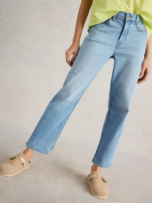 White Stuff Women's Blake Straight Cropped Jean In Light Denim