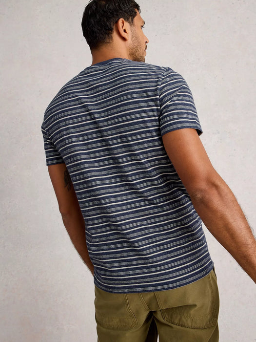 White Stuff Men's Abersoch SS Stripe Tee In Dark Navy