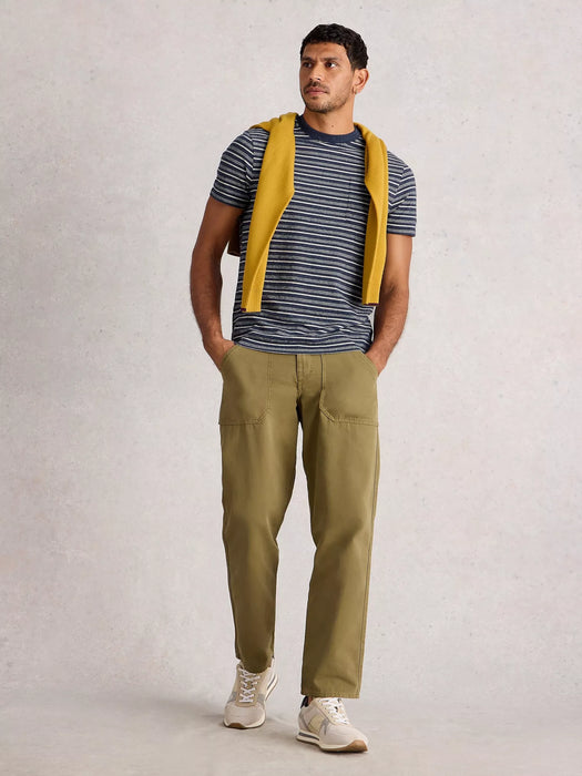White Stuff Men's Abersoch SS Stripe Tee In Dark Navy
