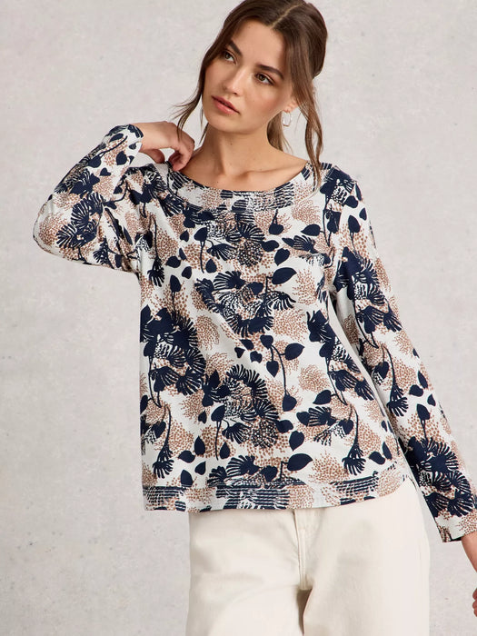 White Stuff Women's Weaver Jersey Long Sleeve Tee In Natural Multi