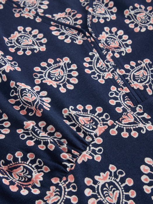 White Stuff Women's Megan Jersey Midi Dress In Navy Print