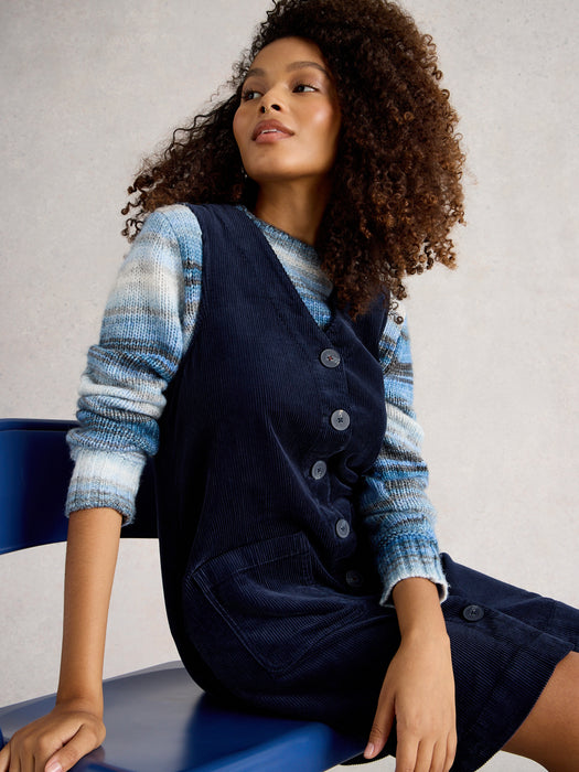 Seasalt Women's  Rose Cord Pinafore in Dark Navy