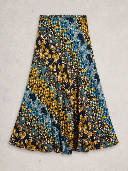White Stuff Women's Hope Bias Cut Maxi Print Skirt In Navy Multi