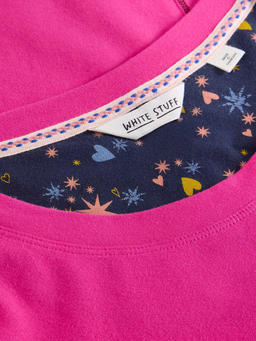 White Stuff Women's Eva Jersey PJ Top In Bright Pink