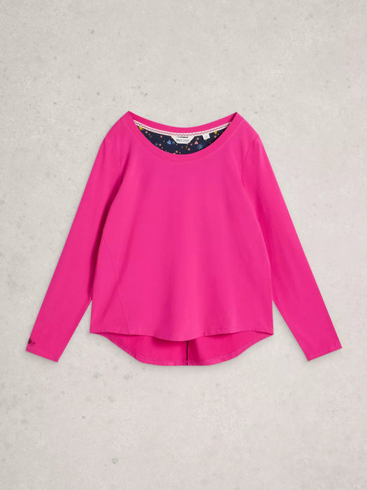 White Stuff Women's Eva Jersey PJ Top In Bright Pink