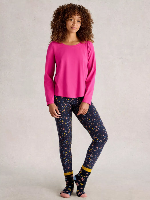 White Stuff Women's Eva Jersey PJ Top In Bright Pink