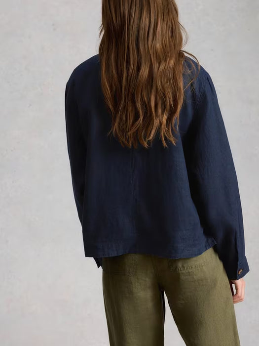 White Stuff Women's Isabel Linen Jacket In Dark Navy