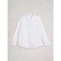 White Stuff Women's Sophie Organic Cotton LS Shirt In Ivory Multi