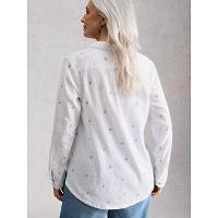 White Stuff Women's Sophie Organic Cotton LS Shirt In Ivory Multi