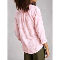 White Stuff Women's Sophie Jacquard LS Shirt In Pink Multi