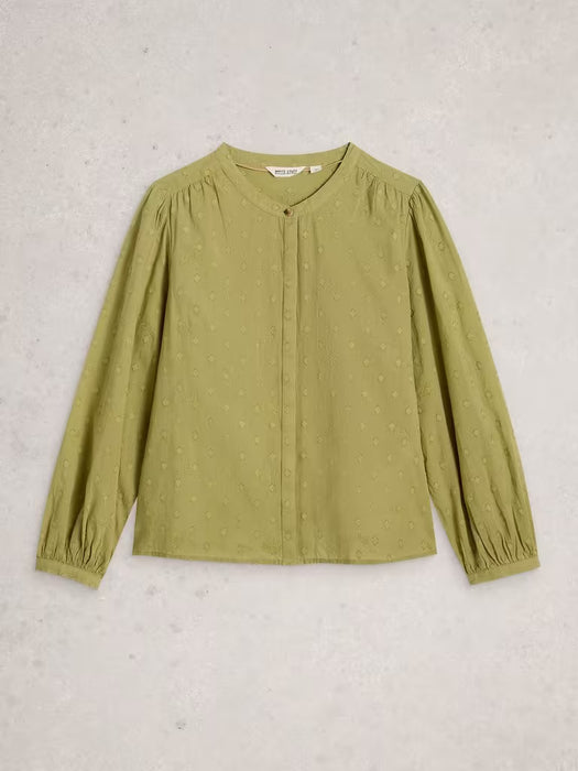 White Stuff Women's Lana LS Top In Mid Green