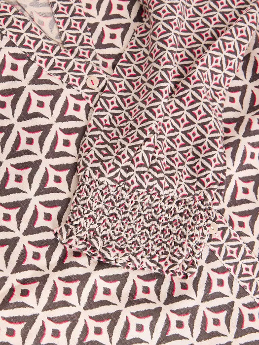 White Stuff Women's May Mix Print LS Top In Black Multi