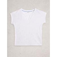 White Stuff Women's Nelly Embroidered SS Tee In Brilliant White