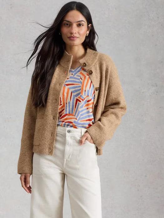 White Stuff Women's Iris Linen SS Tee In Natural Multi