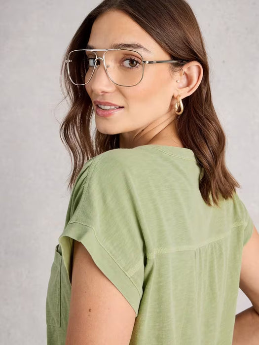 White Stuff Women's Cecily Sleeveless Shirt In Khaki Green