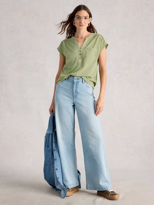 White Stuff Women's Cecily Sleeveless Shirt In Khaki Green