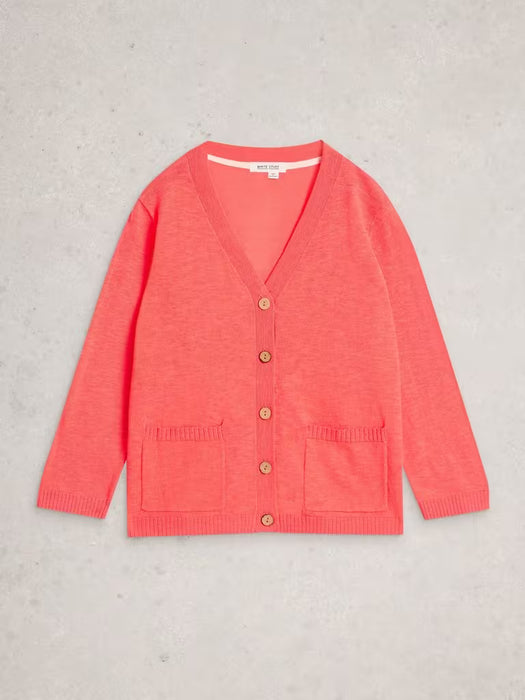 White Stuff Women's Nova Linen Blend Cardi In Mid Coral