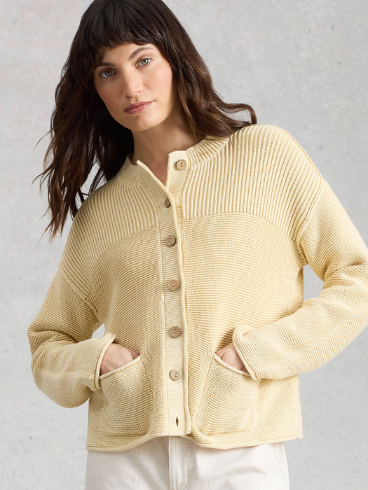 White Stuff Women's Gigi Washed Cardi In Light Yellow