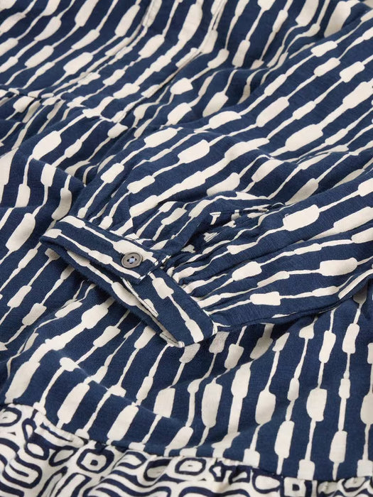 White Stuff Women's Marta SS Tunic In Navy Print
