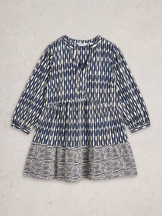 White Stuff Women's Marta SS Tunic In Navy Print