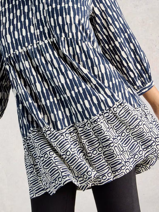 White Stuff Women's Marta SS Tunic In Navy Print