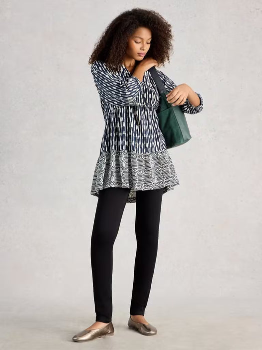 White Stuff Women's Marta SS Tunic In Navy Print