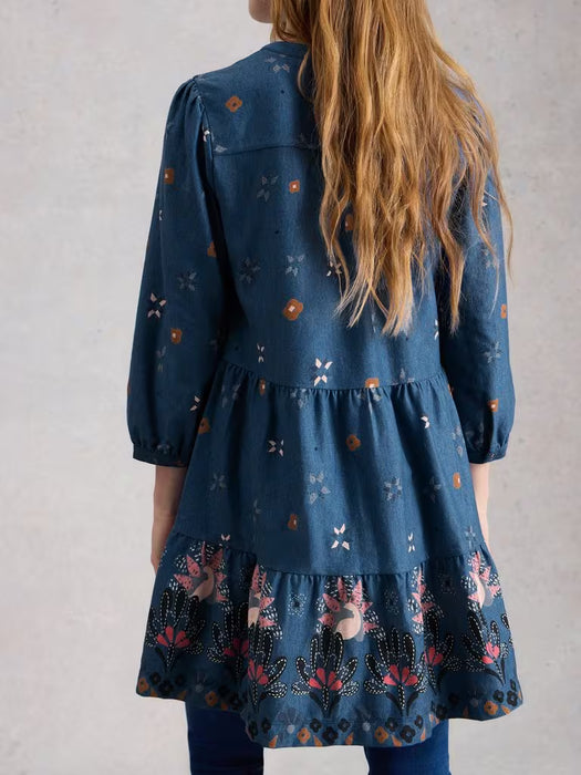 White Stuff Women's Marta SS Tunic In Blue Print