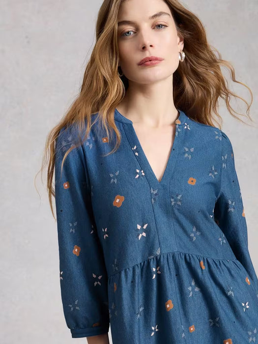 White Stuff Women's Marta SS Tunic In Blue Print