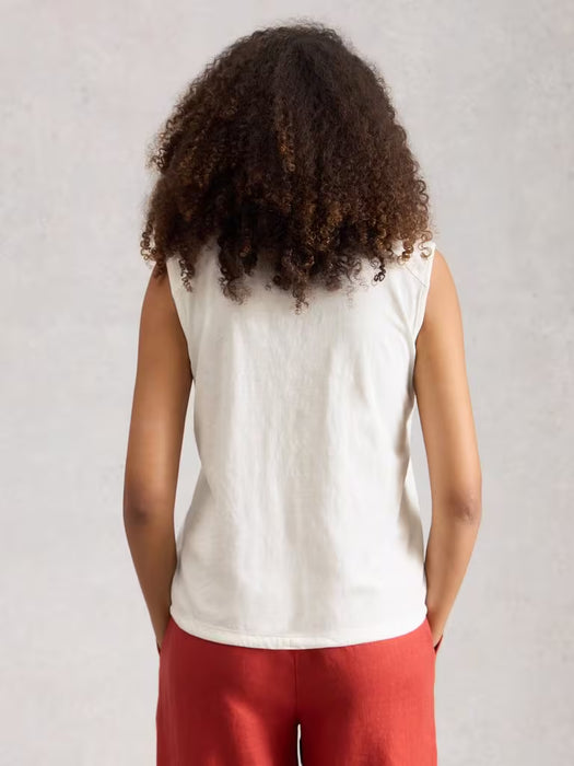 White Stuff Women's Peony Sleeveless Shirt In Brilliant White