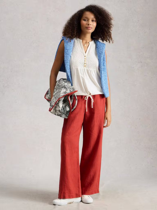 White Stuff Women's Peony Sleeveless Shirt In Brilliant White
